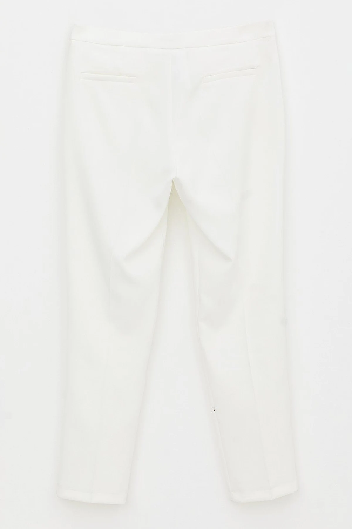 Basic Zippered Trousers Ecru