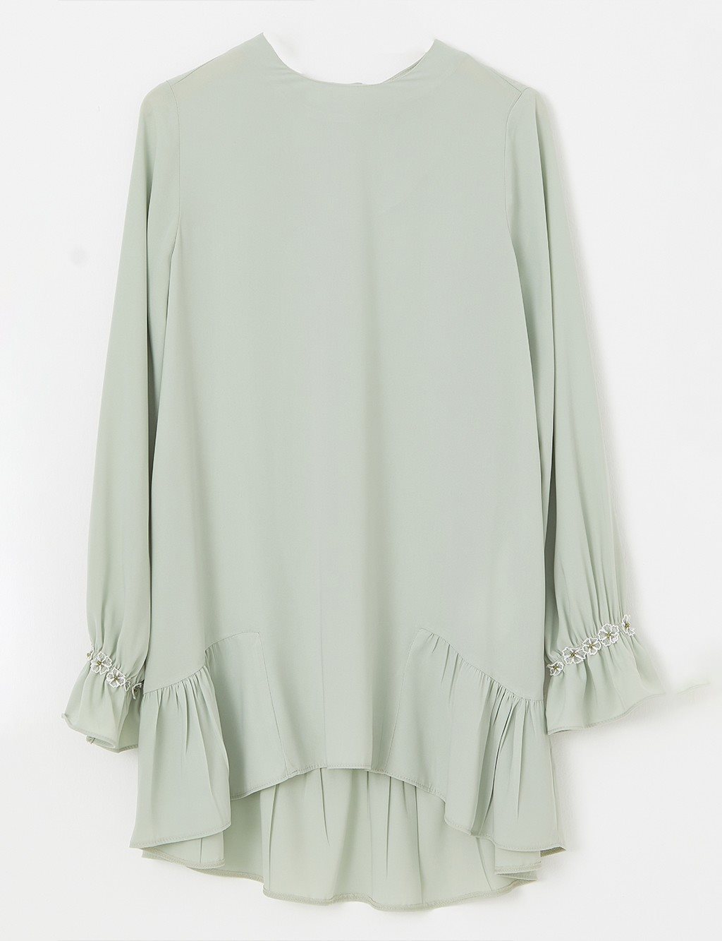 KYR Hem and Ankle Flounce Blouse Water Green