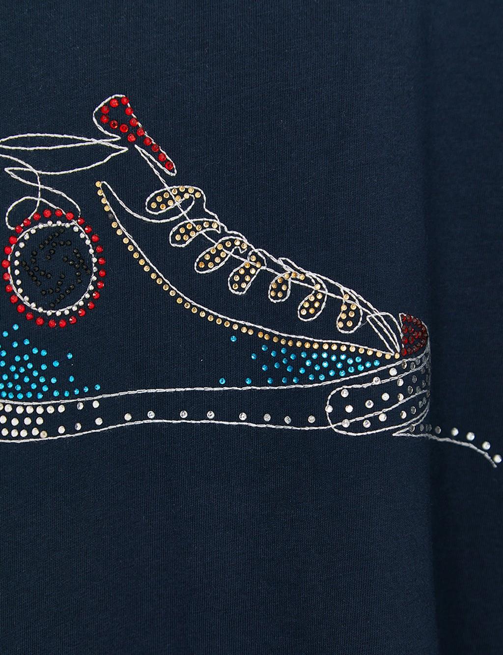 Embroidered T-Shirt Navy