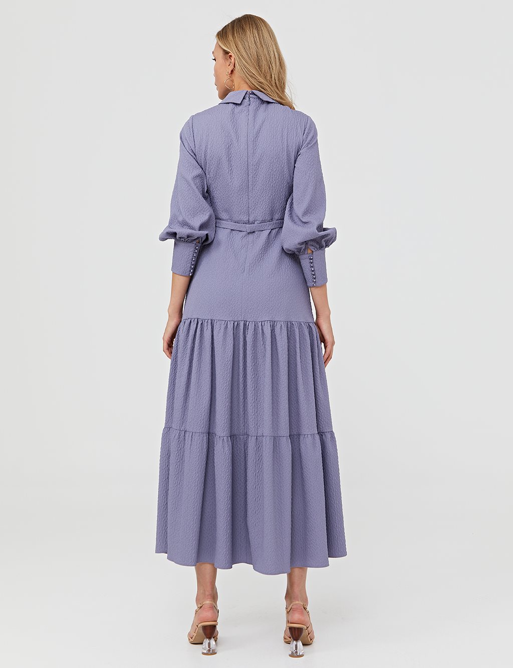 Skirt Part Brooch Dress Dark Lilac