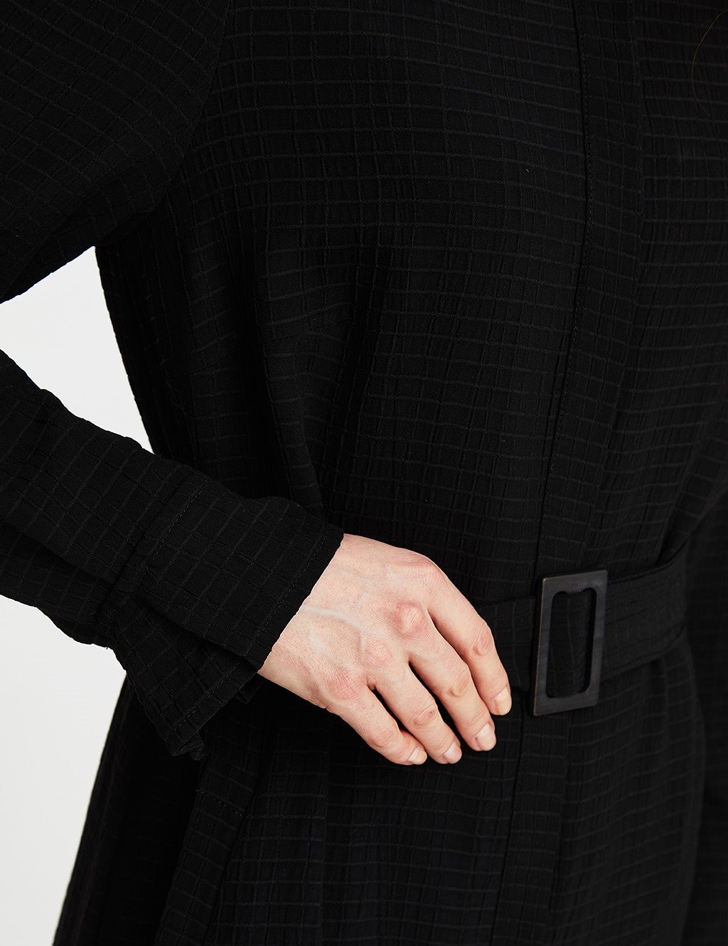 Belted Full Length Dress Black