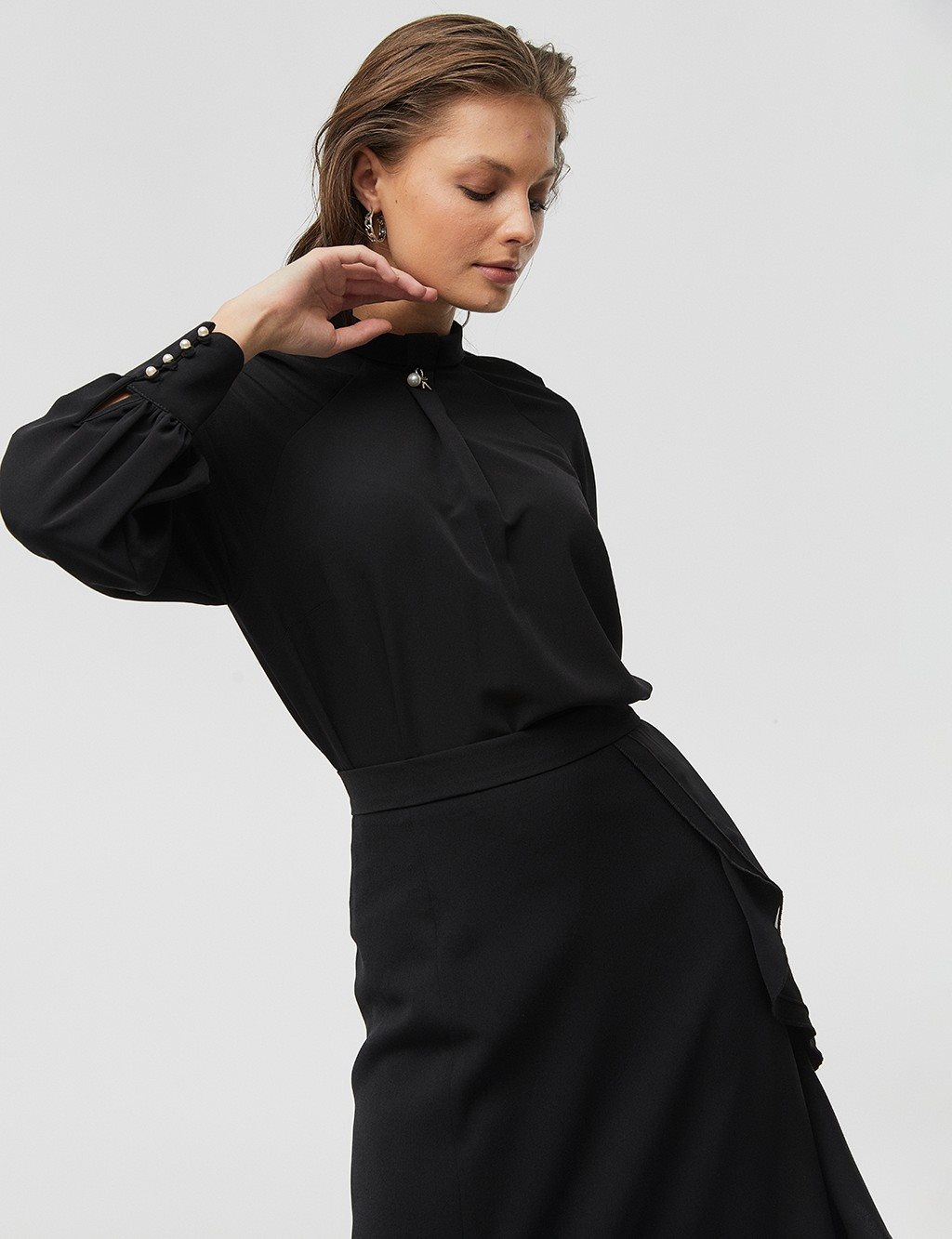 Raglan Sleeve Blouse Black