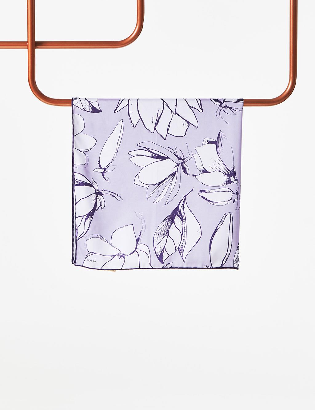 Lily Patterned PES Scarf Lilac