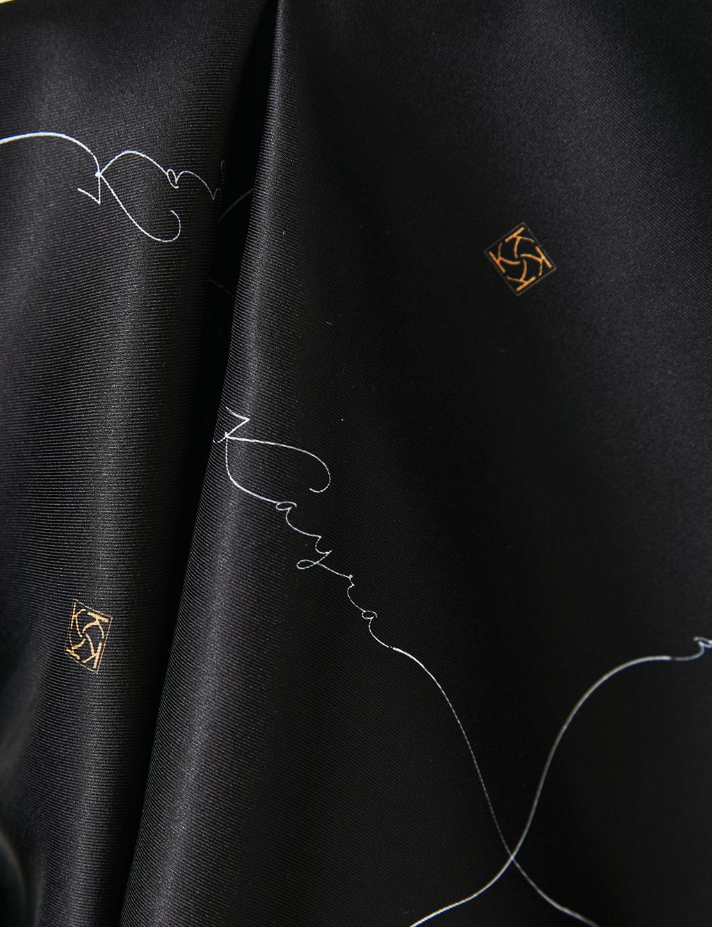 Signature Figured Monogram PES Scarf Black-Tobacco