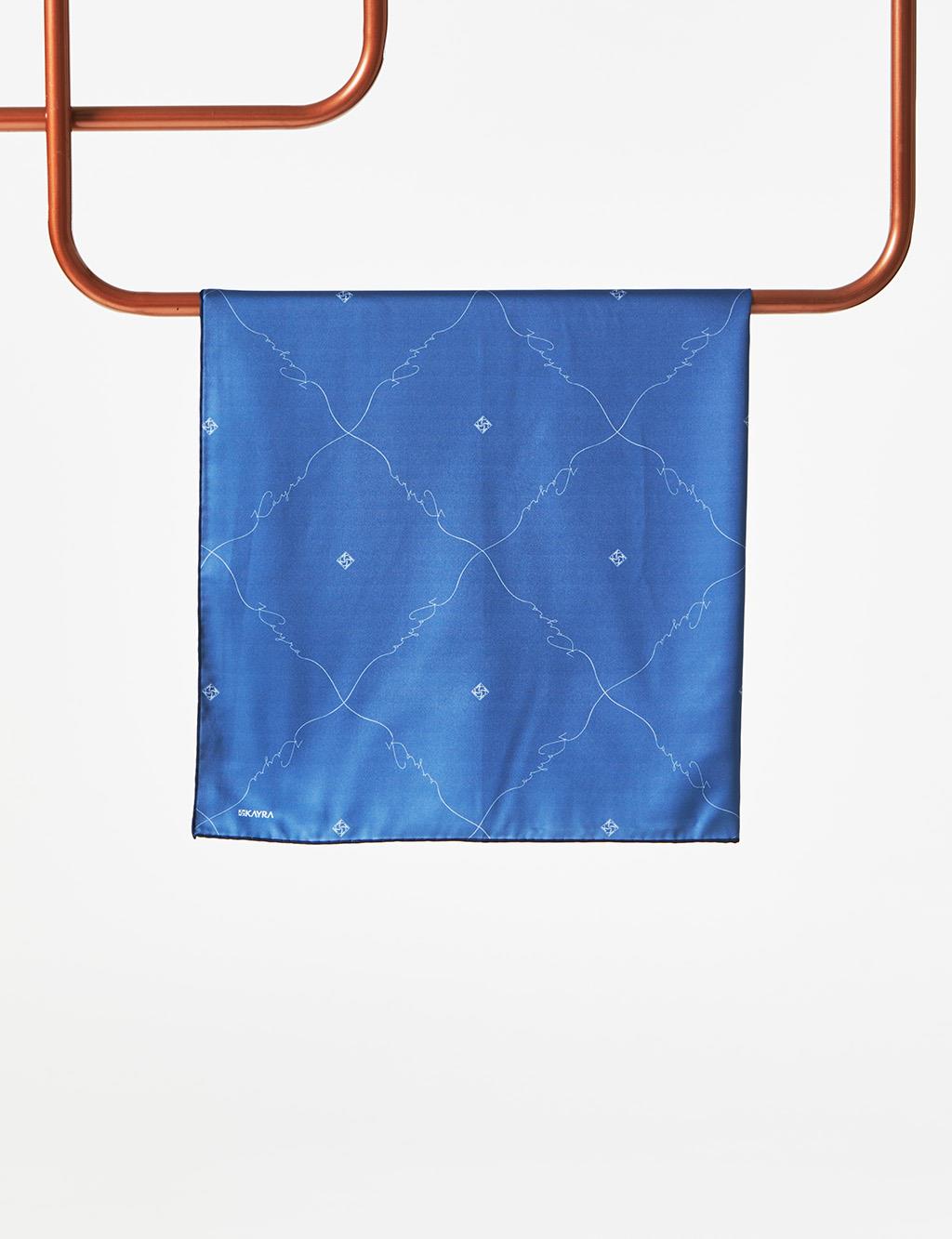 Signature Figured Monogram PES Scarf Blue