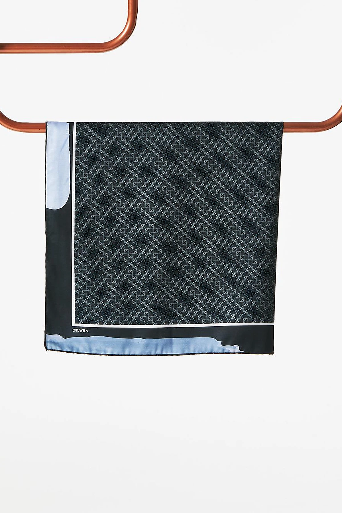 Framed Abstract Pattern Monogram Scarf Black