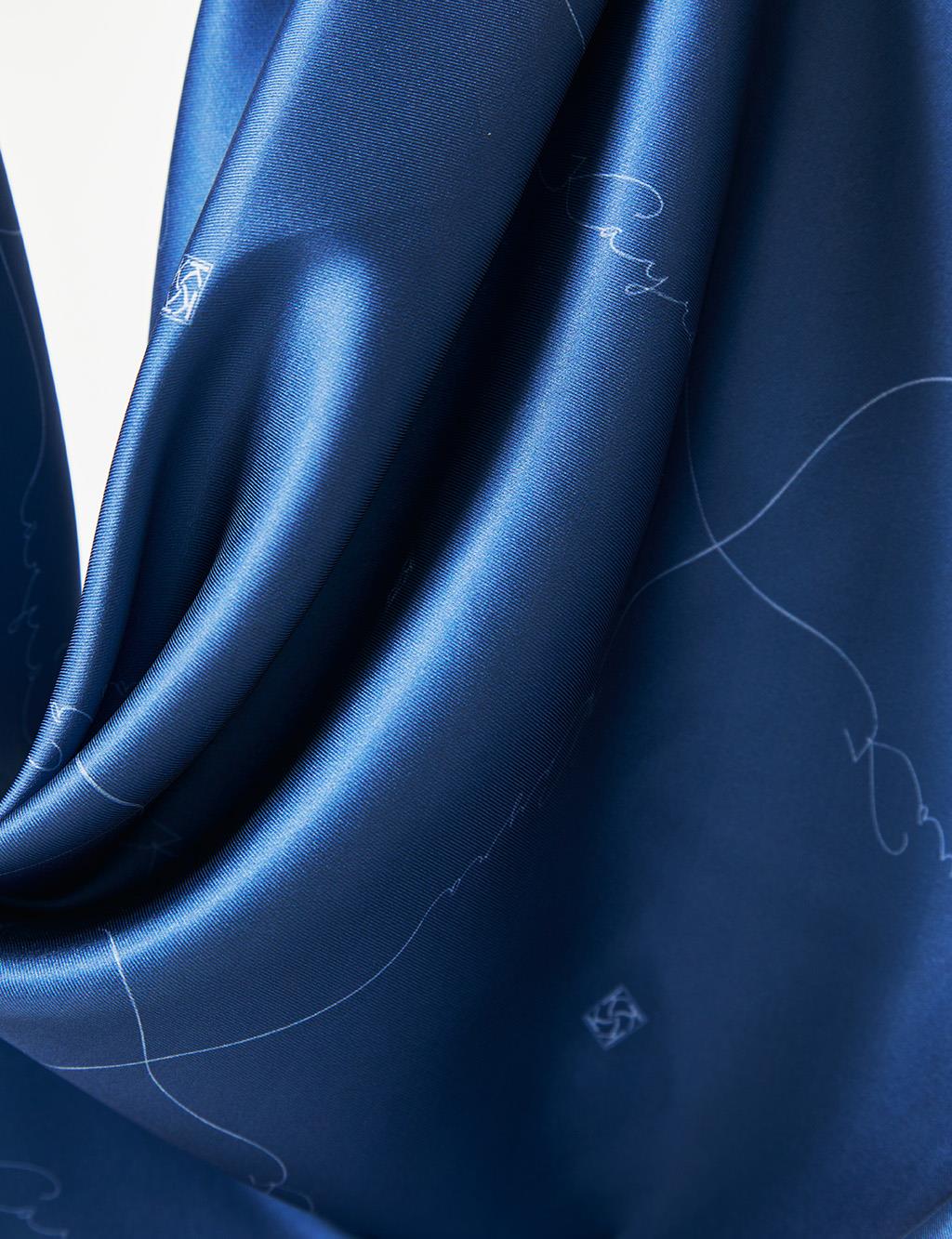 Signature Figured Monogram PES Scarf Blue