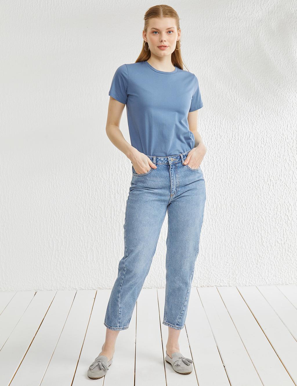 High Waist Mom Jeans Blue