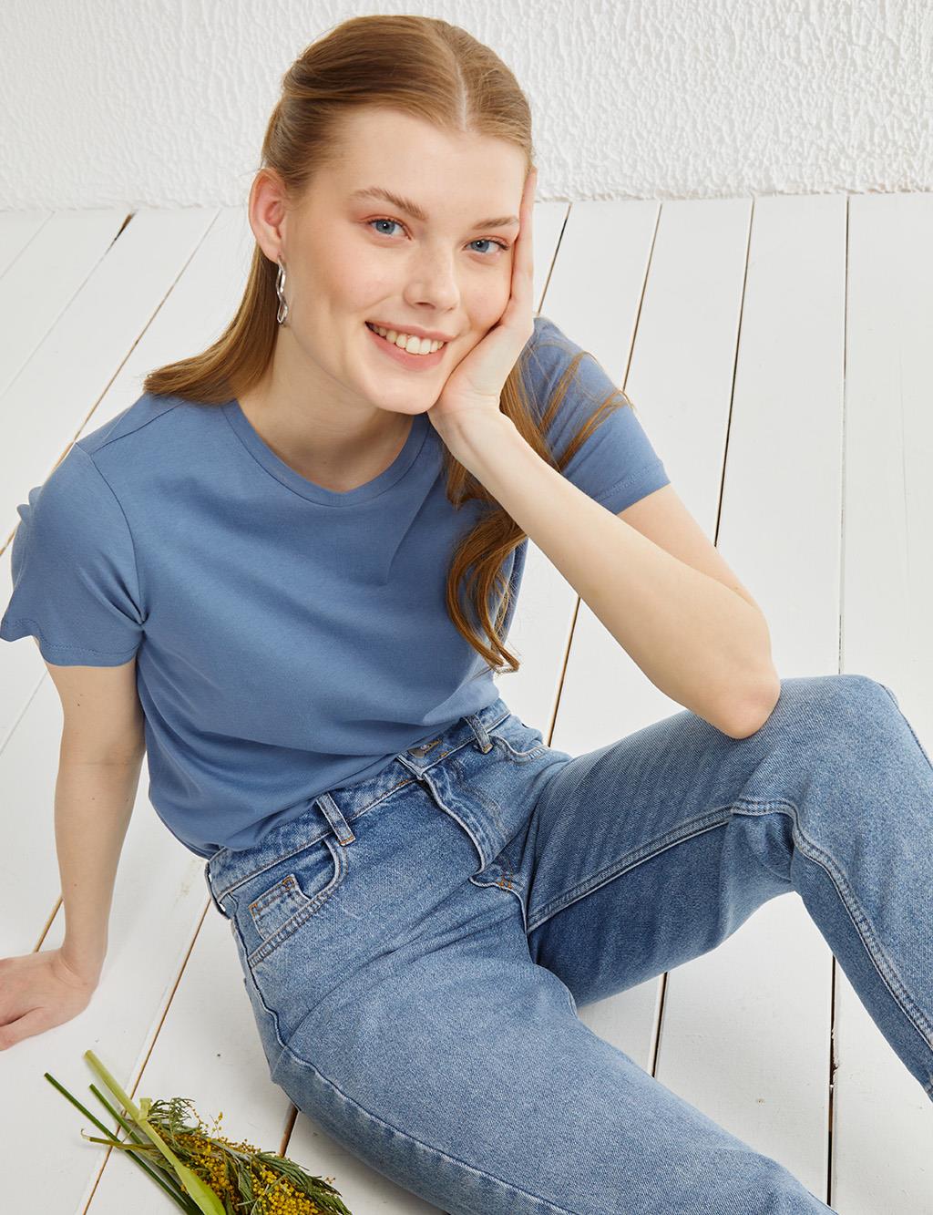 High Waist Mom Jeans Blue