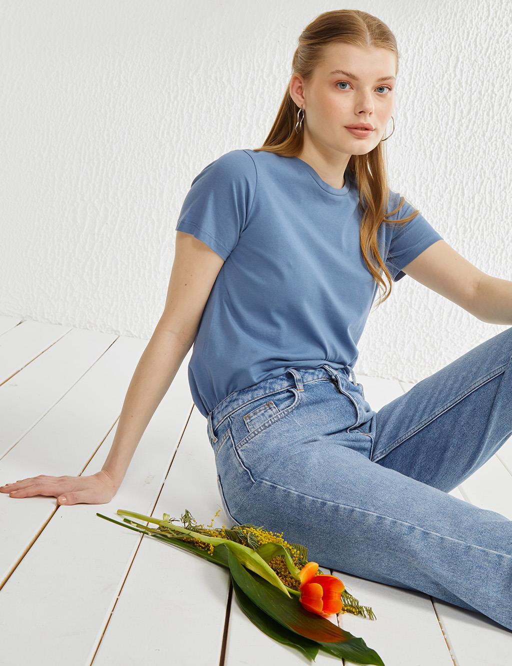 High Waist Mom Jeans Blue