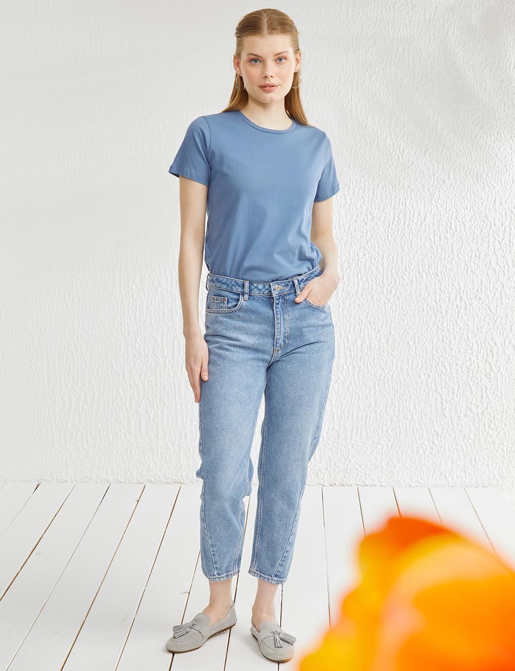 High Waist Mom Jeans Blue