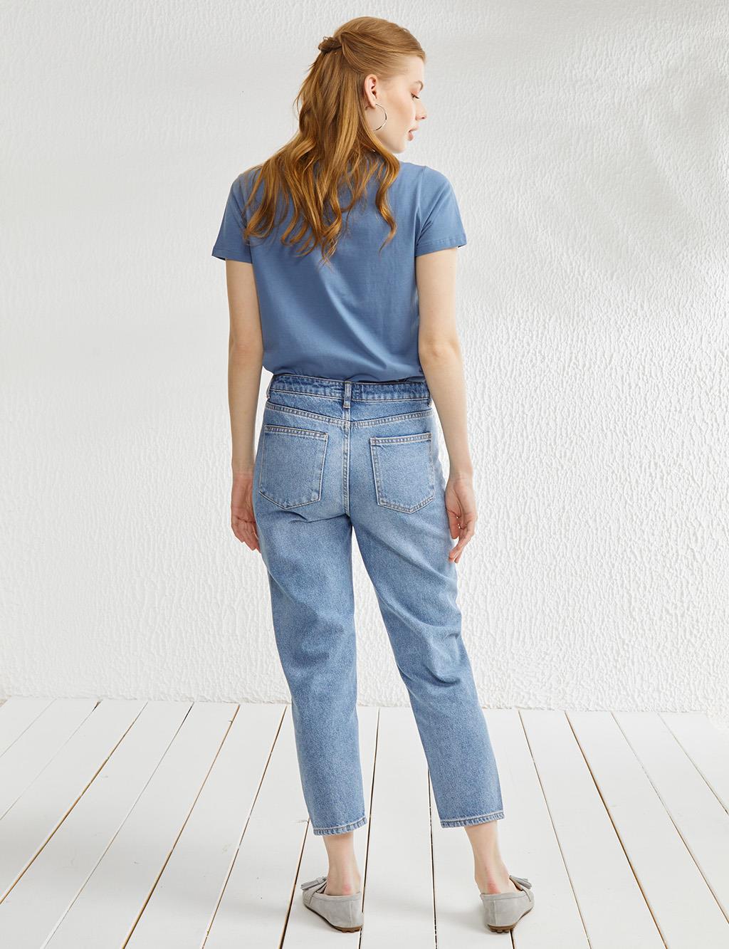 High Waist Mom Jeans Blue