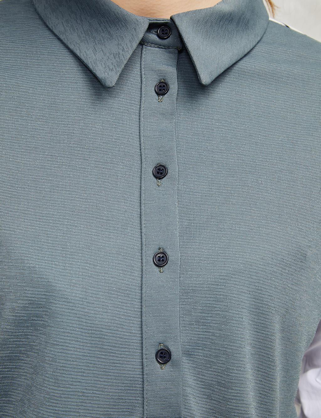 Pieced Low Sleeve Tunic Petrol