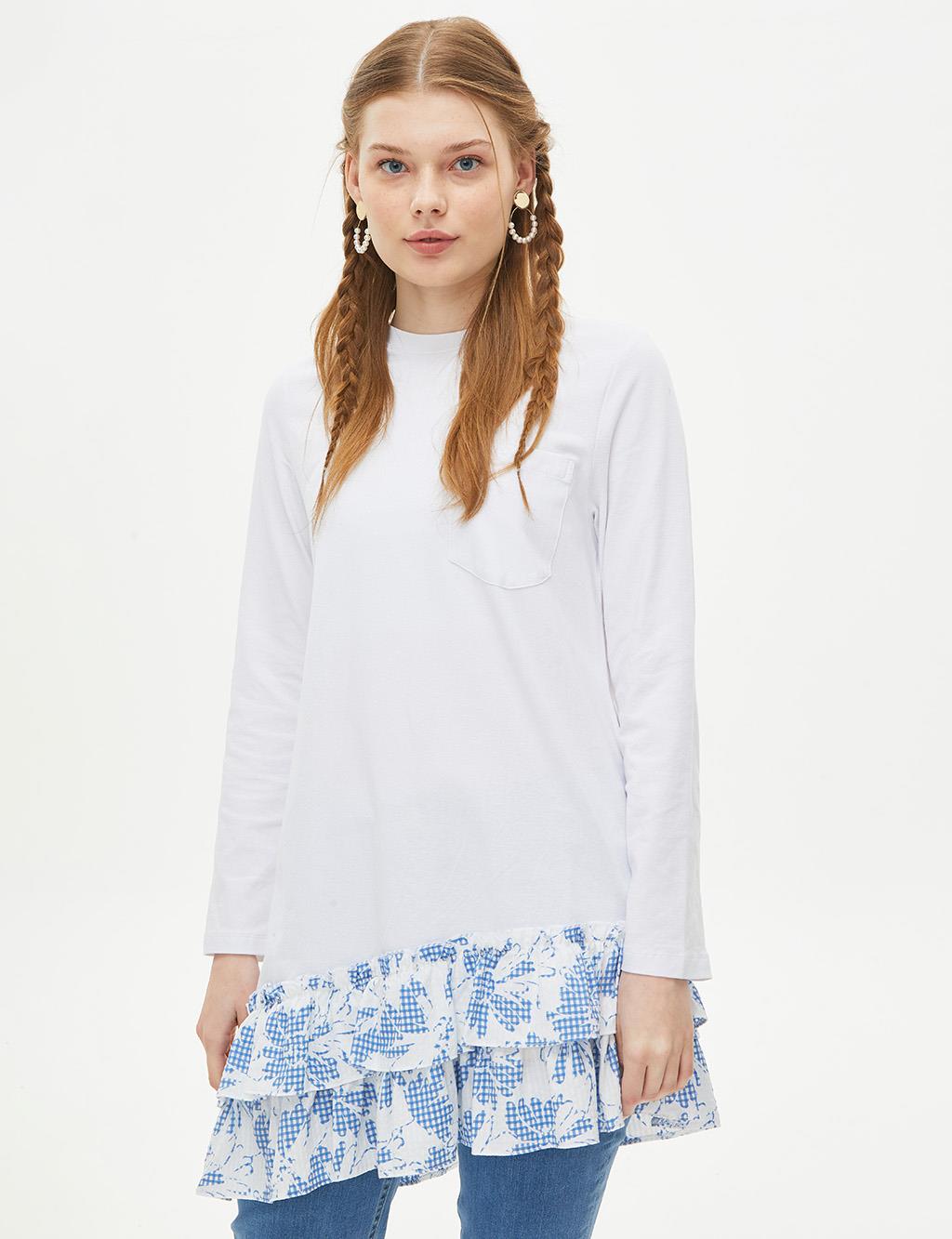 KYR Layered Pleated Blouse White