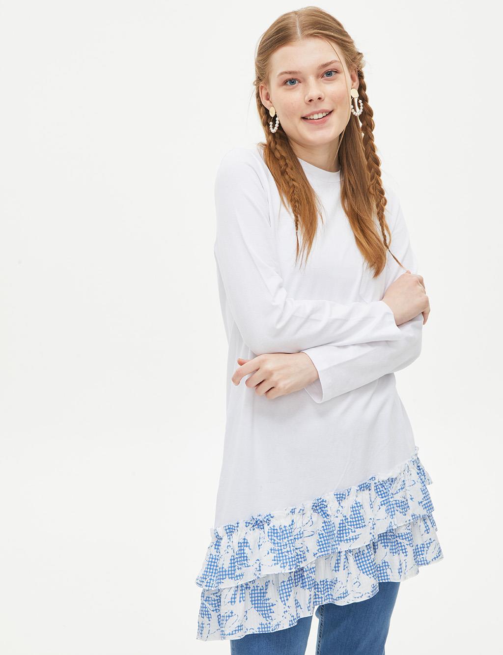 KYR Layered Pleated Blouse White