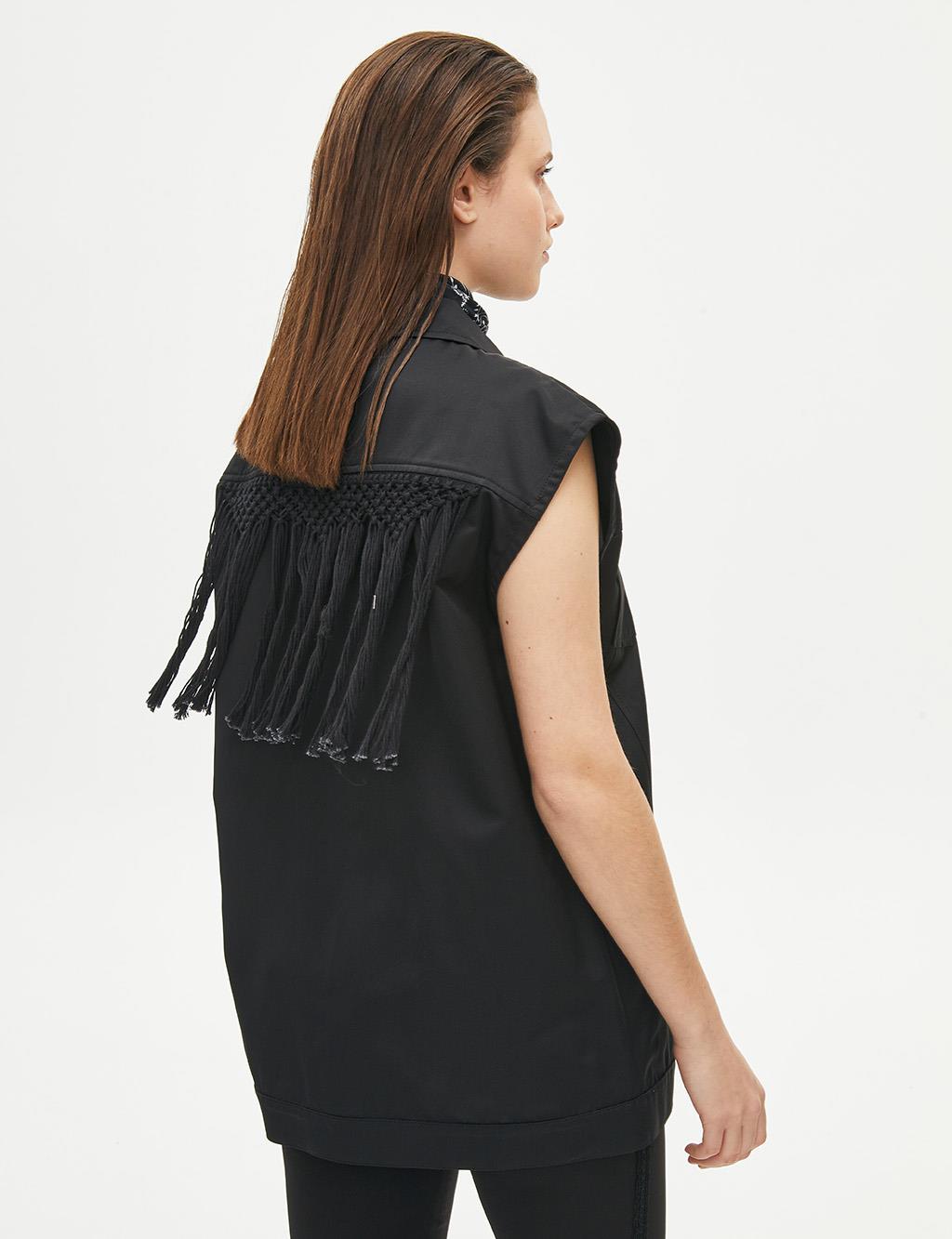 Knit Back Vest Black