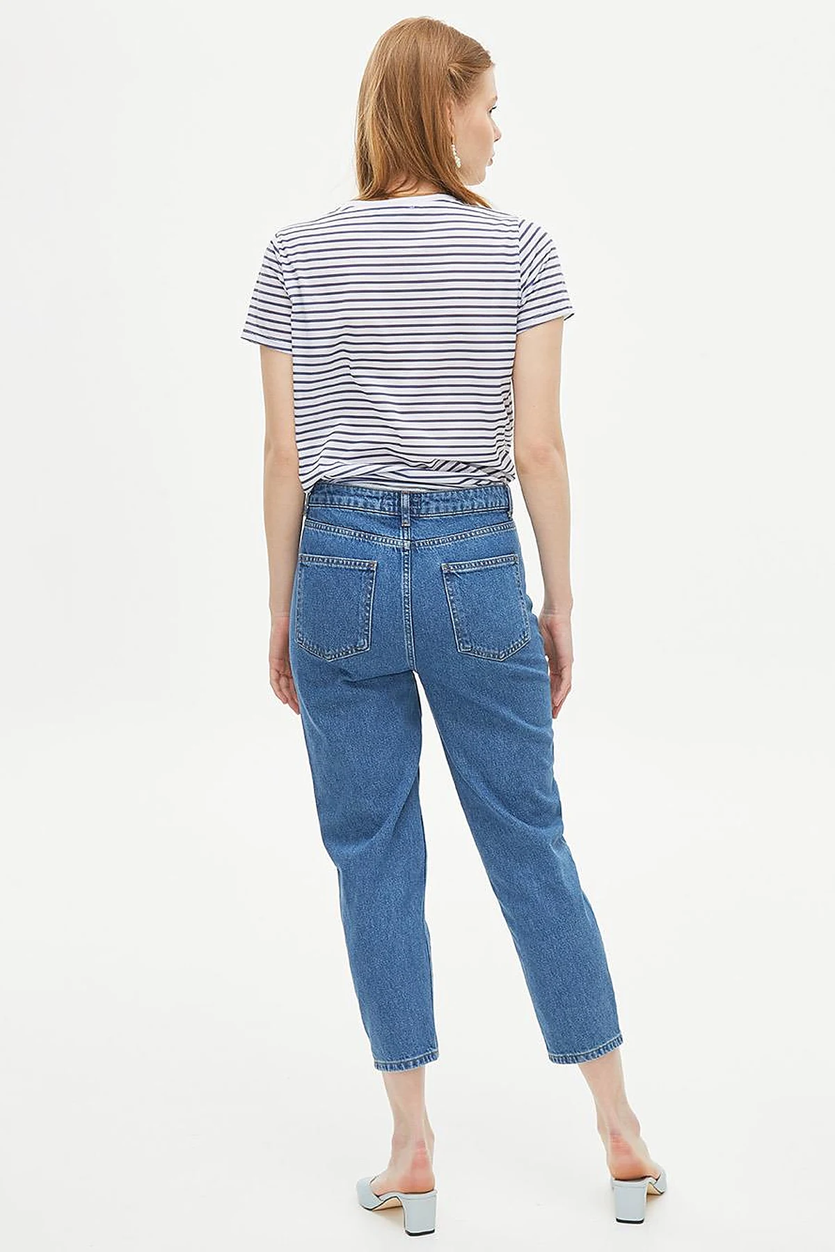 Havuç Kesim Denim Pantolon Mavi
