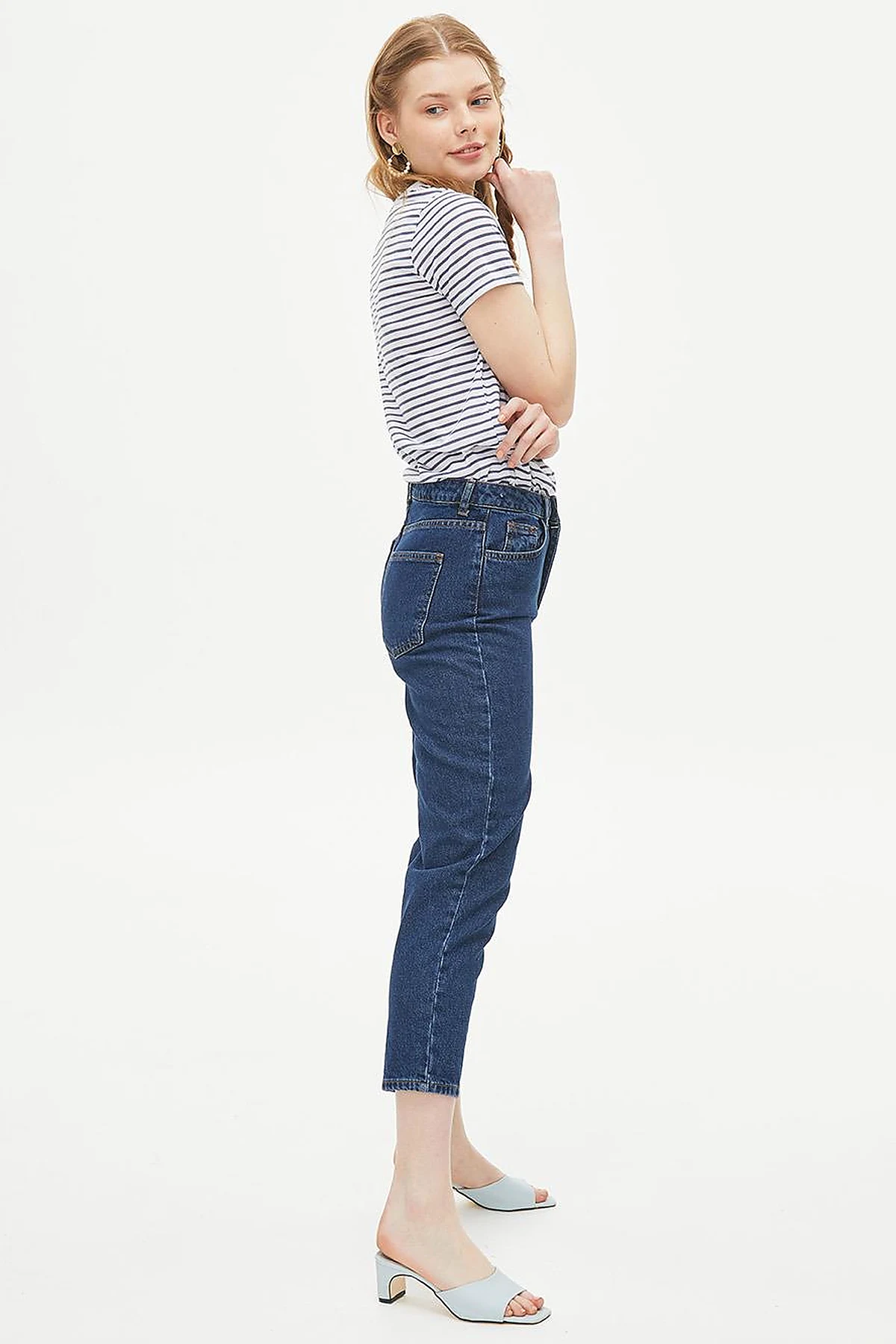Havuç Kesim Denim Pantolon Lacivert