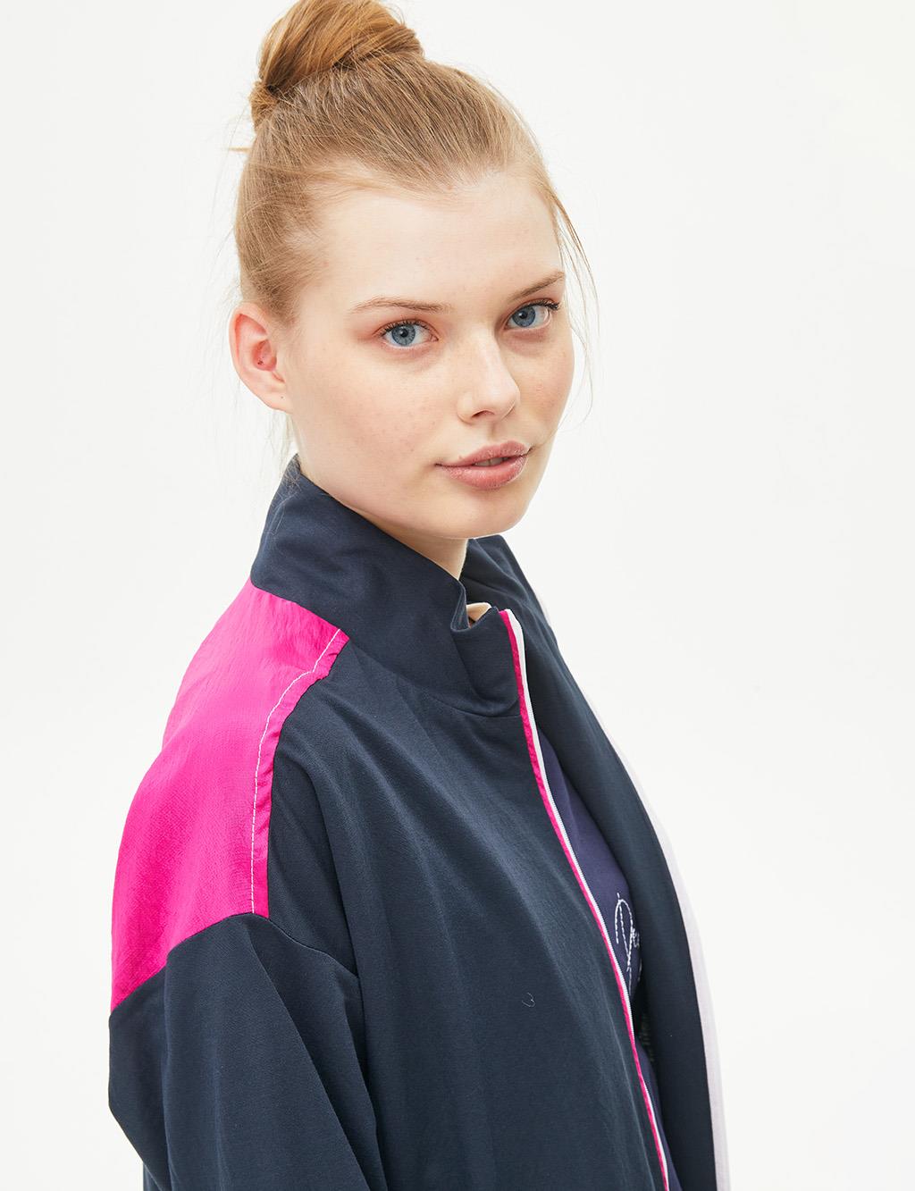 Color Block Spor Ceket Lacivert