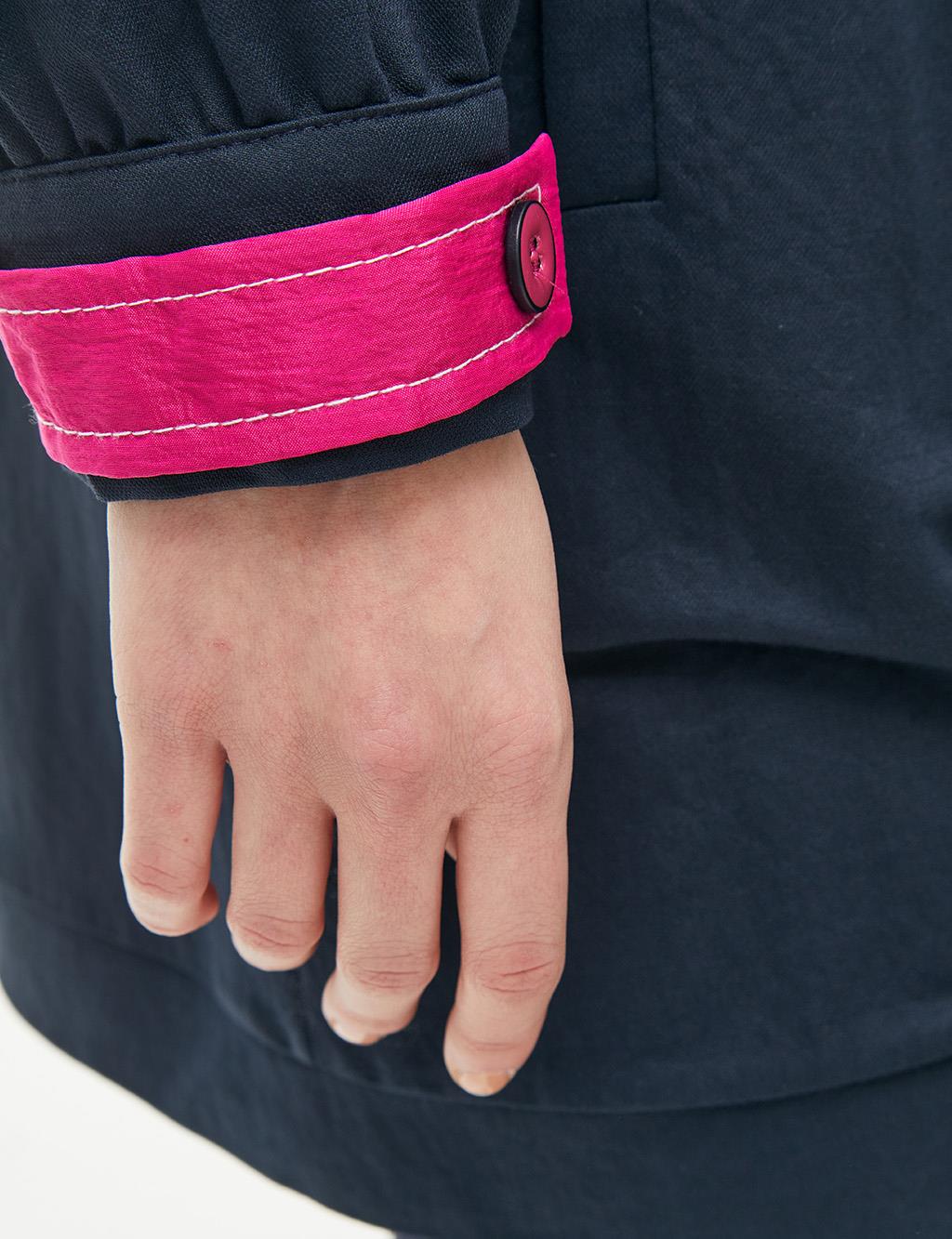 Color Block Spor Ceket Lacivert