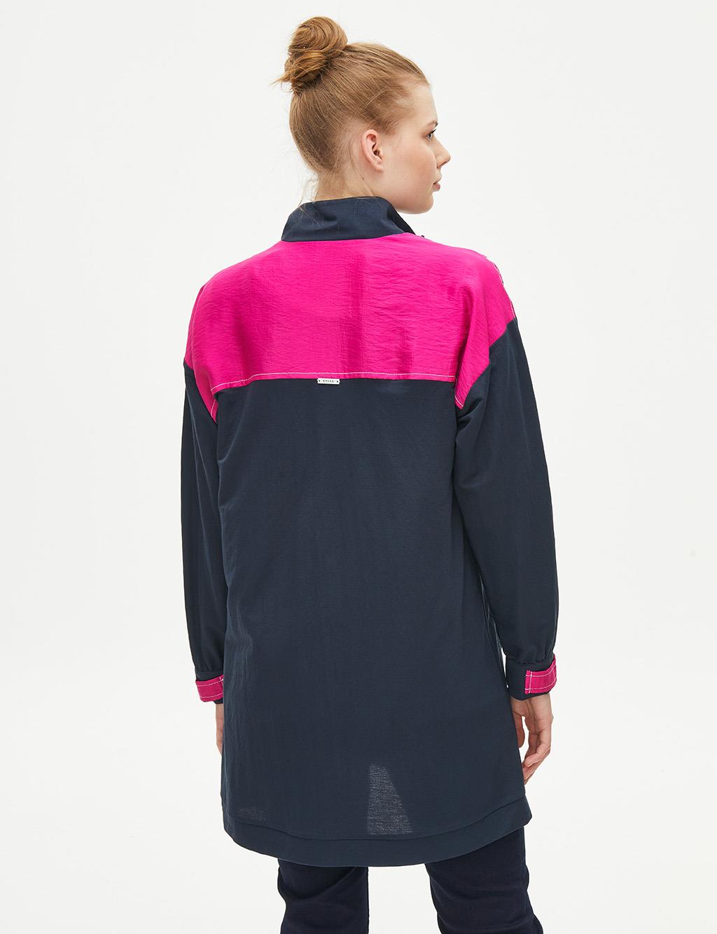 Color Block Spor Ceket Lacivert