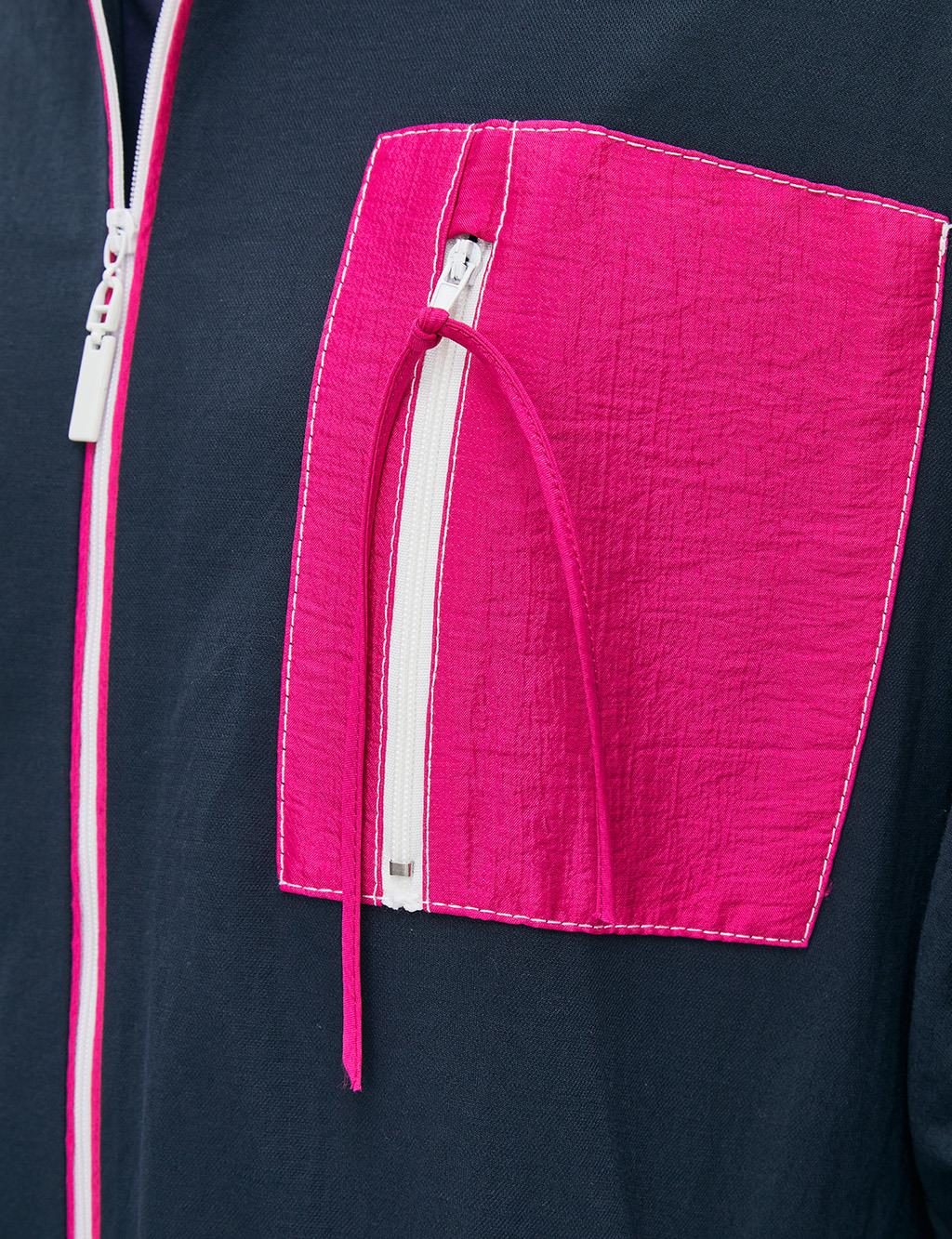 Color Block Spor Ceket Lacivert