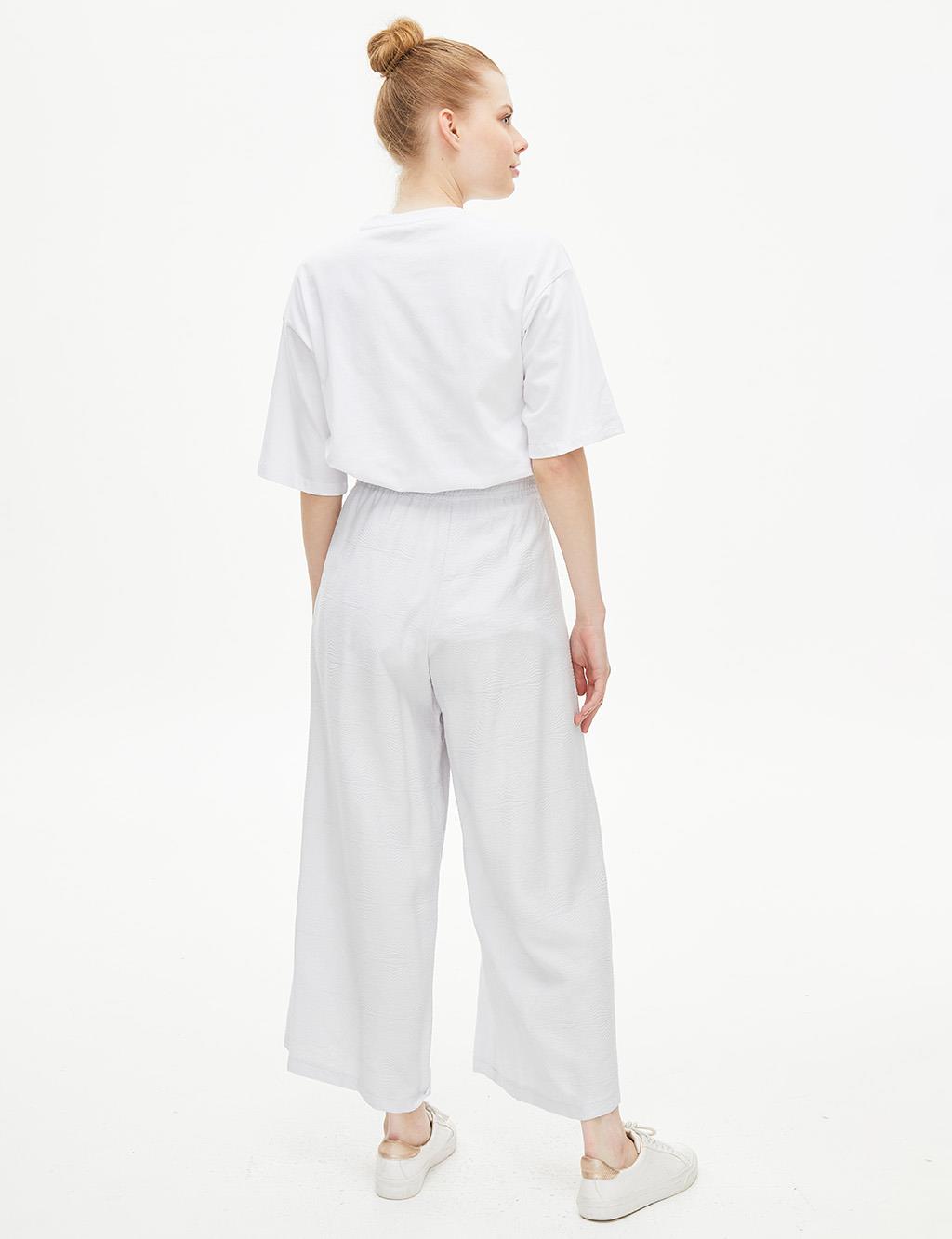 Wide Cut Casual Pants Light Blue