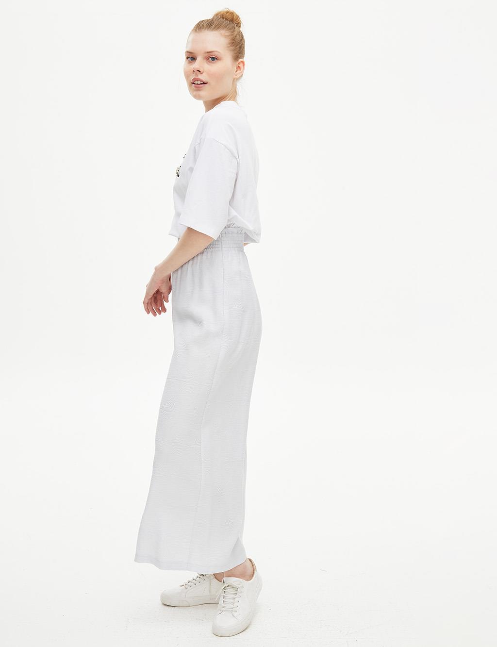 Wide Cut Casual Pants Light Blue