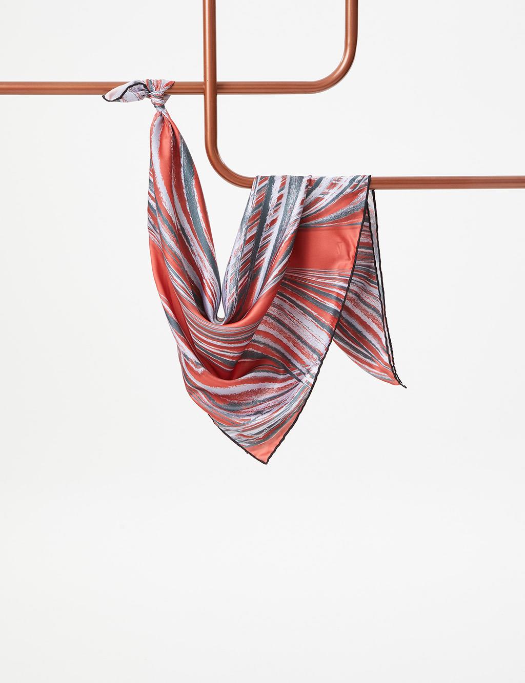 Abstract Patterned Scarf Orange