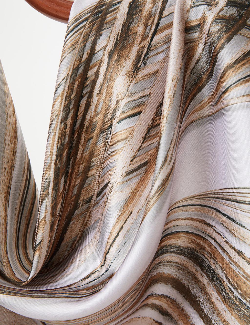 Abstract Patterned Scarf Cream