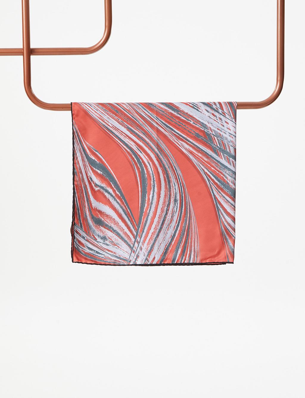 Abstract Patterned Scarf Orange
