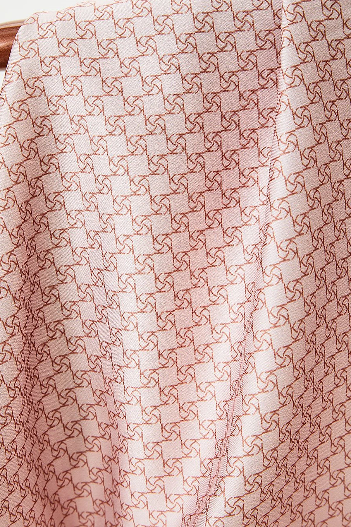 Framed Abstract Pattern Monogram Scarf Beige