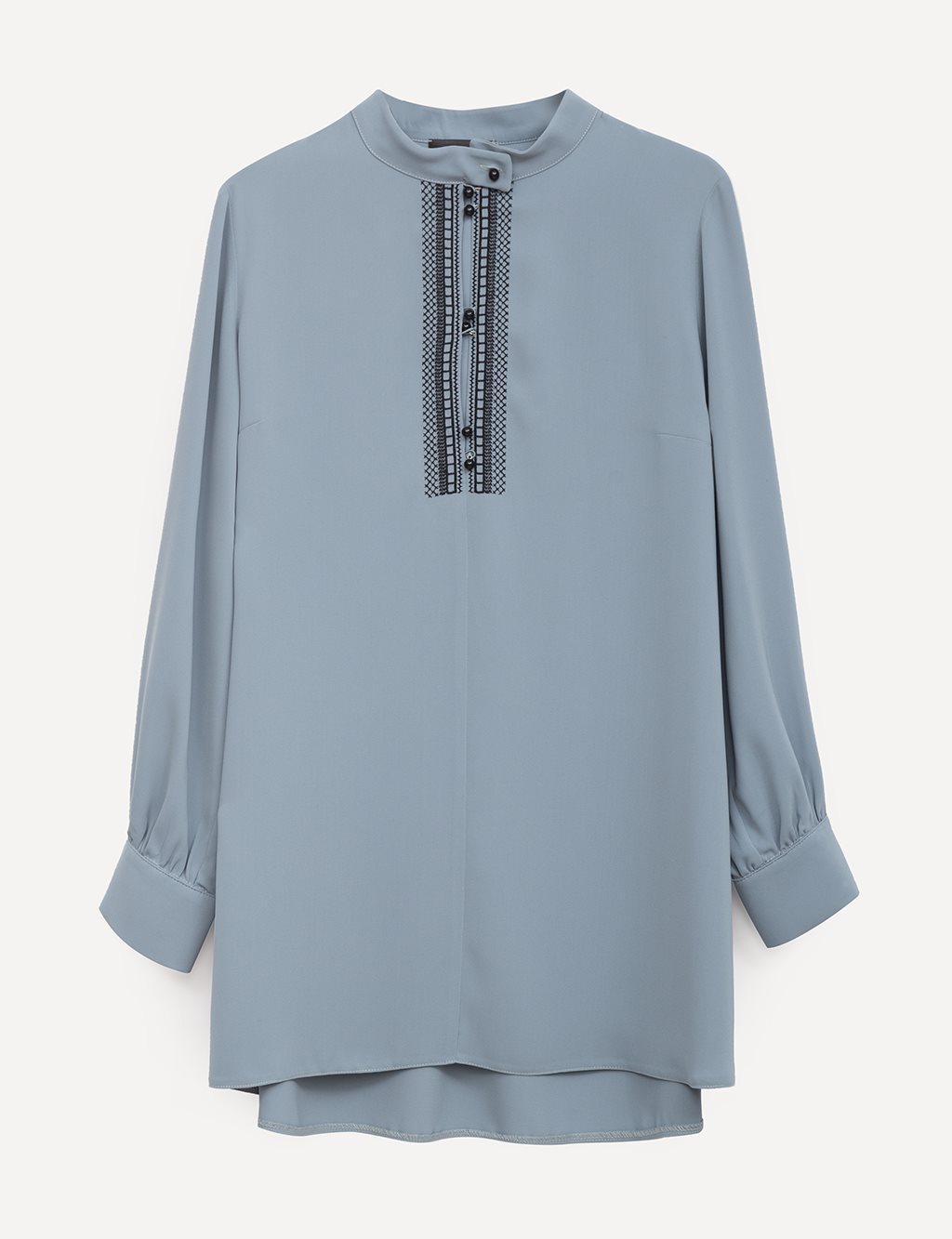 Embroidered Judge Collar Blouse Mint