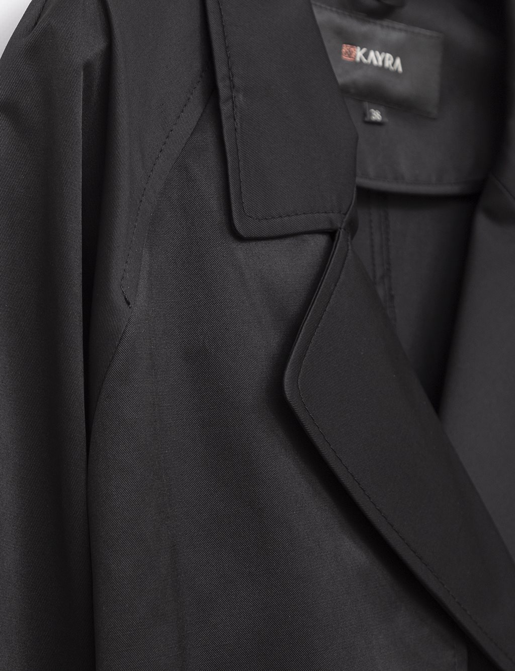 Men's Collar Raglan Sleeve Trench Coat Black