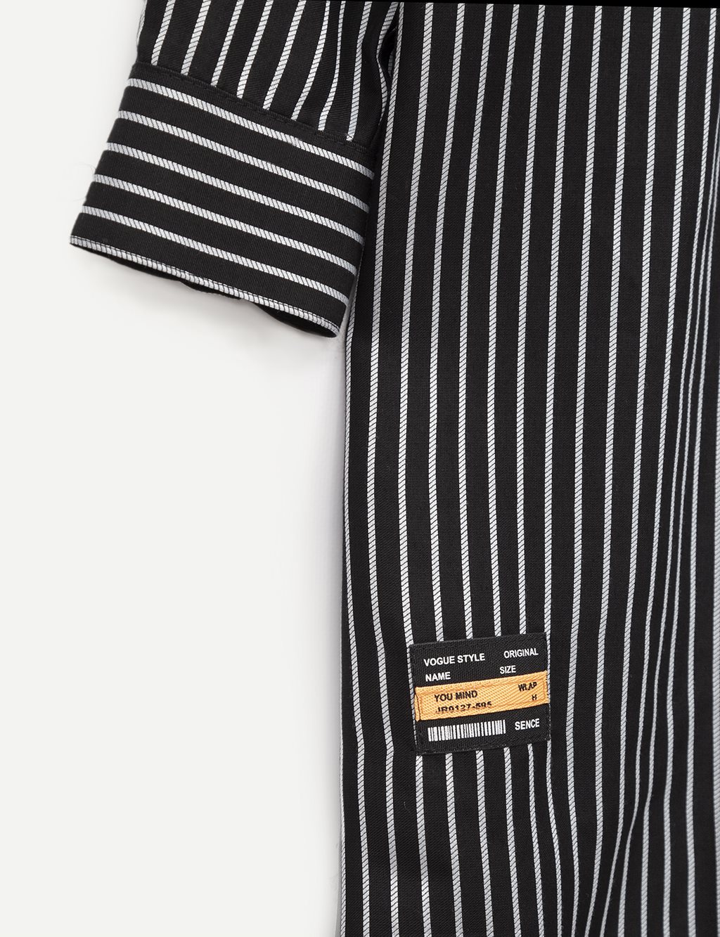 Striped Denim Tunic Black