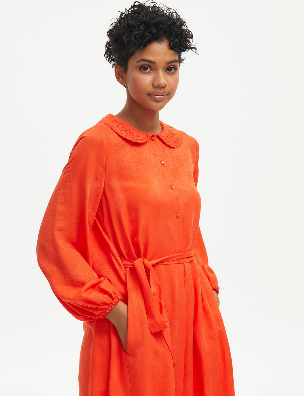 Belted Baby Collar Tunic Poppy