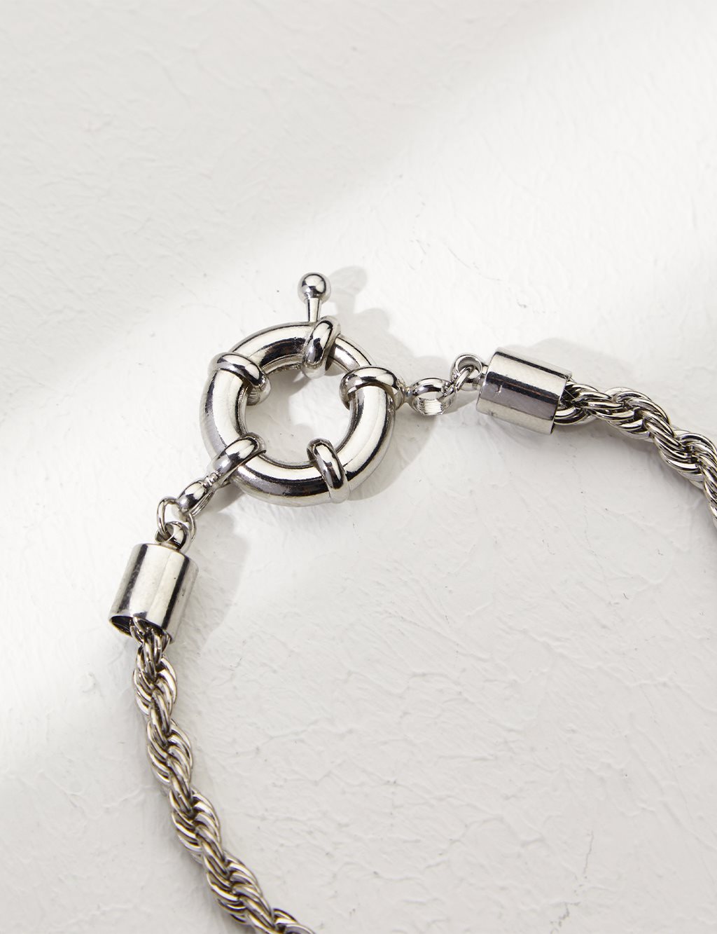 Straw Chain Bracelet Silver
