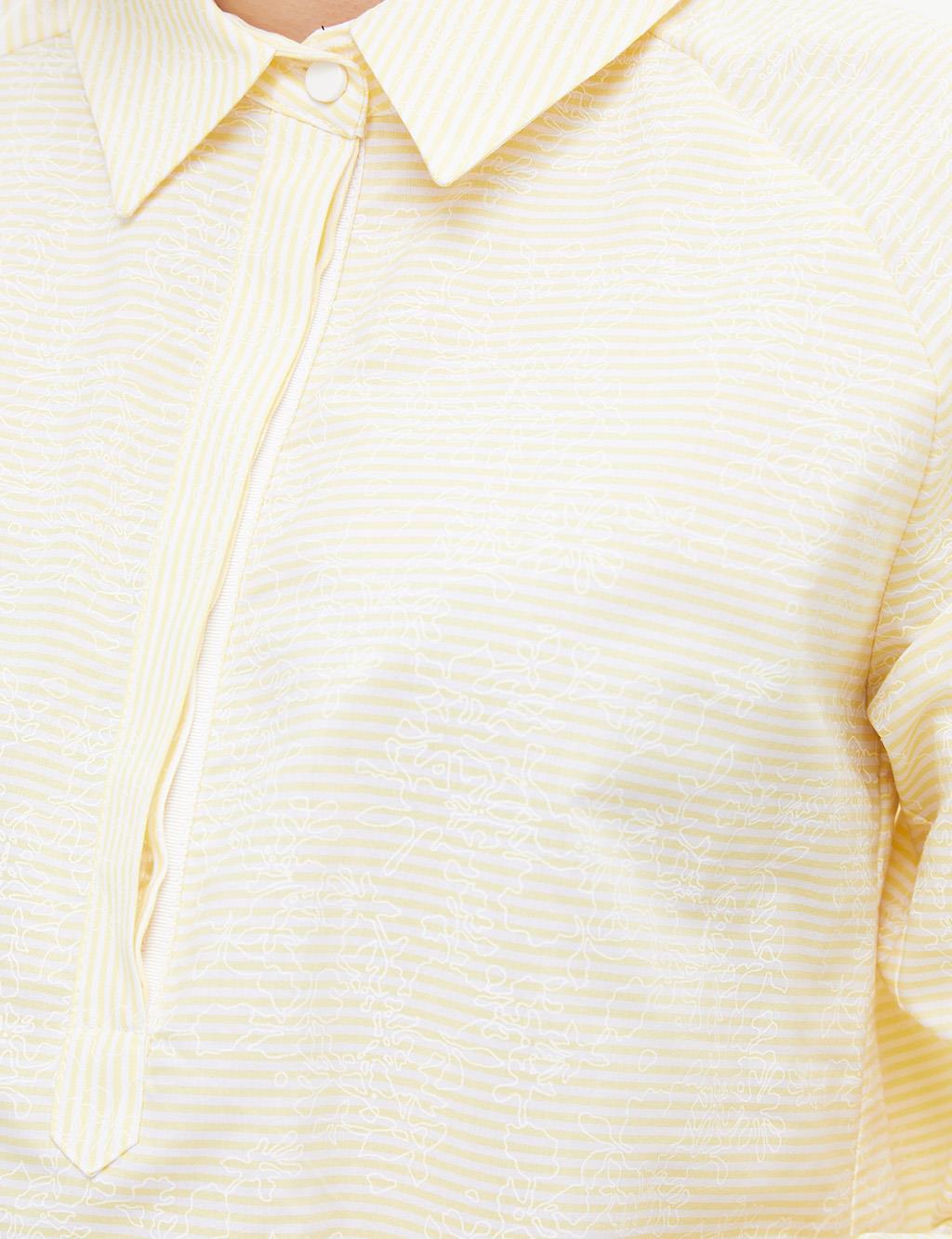 Pleated Printed Tunic Yellow-White