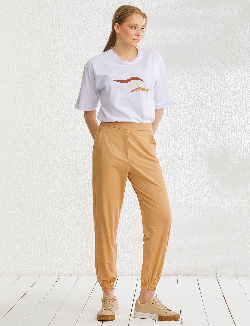 Jogger pants beige shop