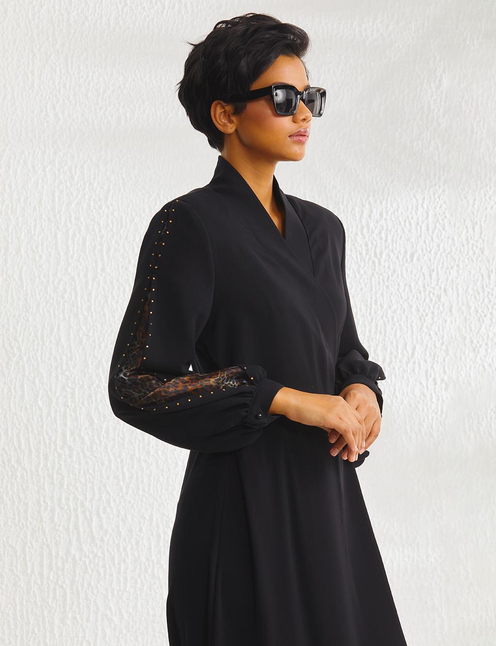 Sleeve Detailed Long Wear & Go Black