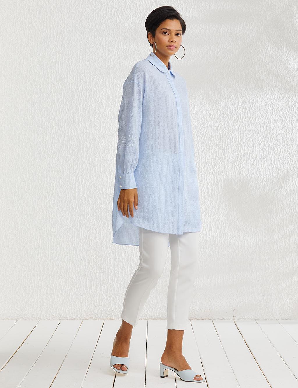 KYR Embroidered Baby Collar Tunic Light Blue