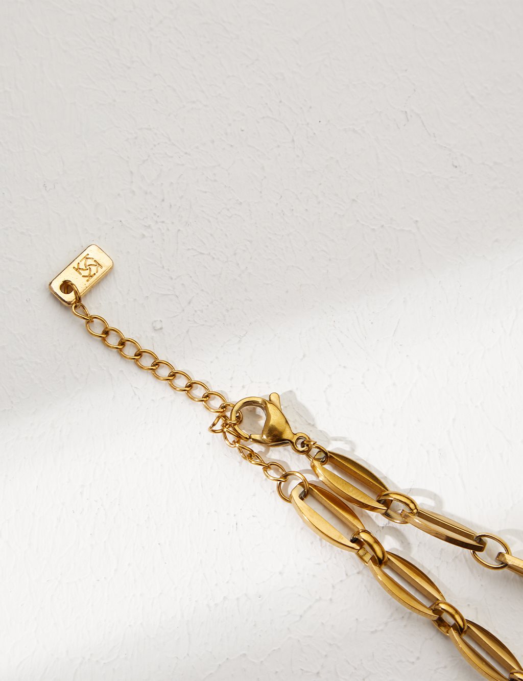 Paper Clip Chain Bracelet Gold Color