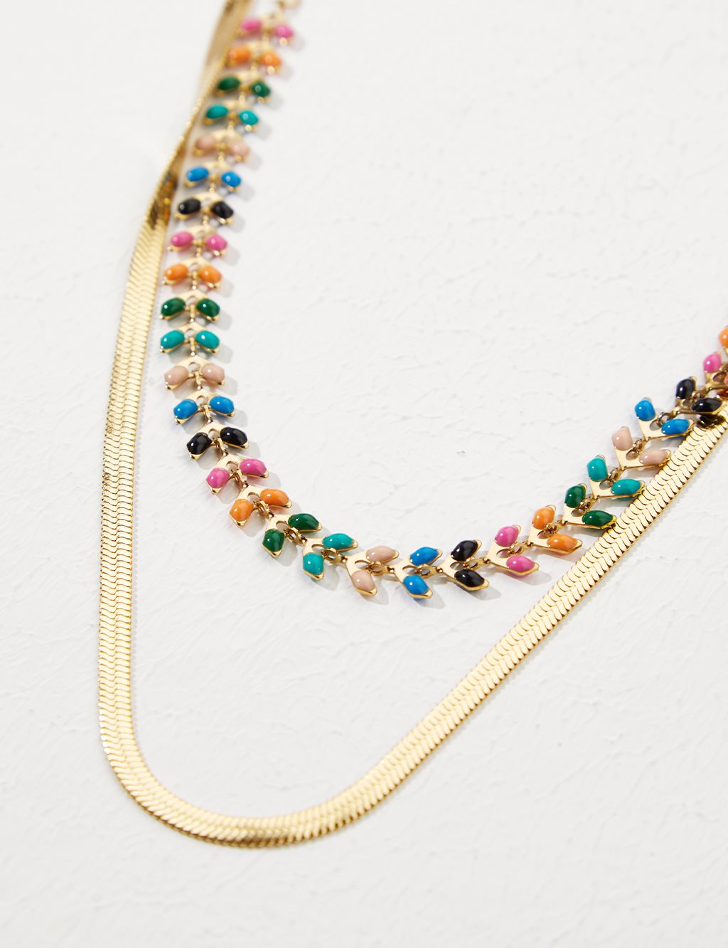 Triple Chain Dorica Necklace Gold Color