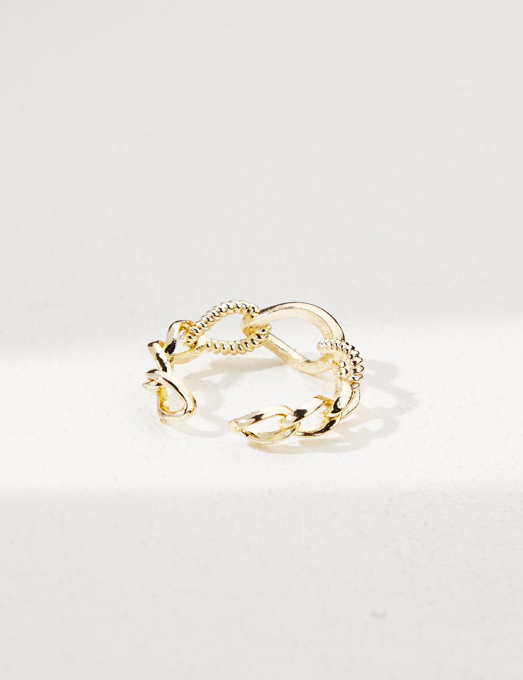 Knit Chain Ring Gold Color