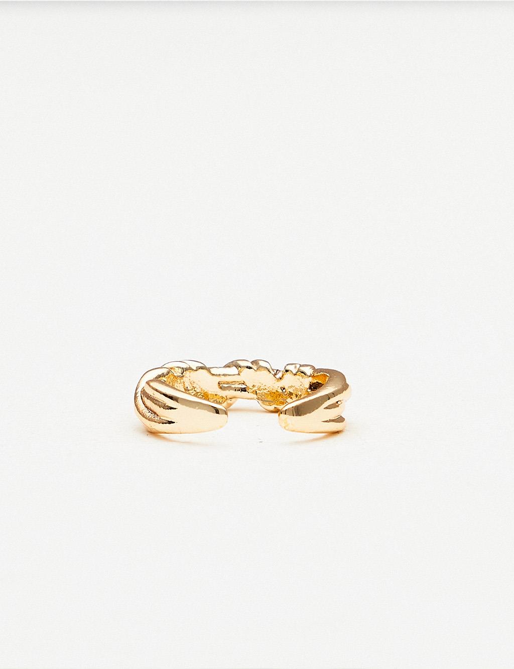 Adjustable Knit Ring Gold Color