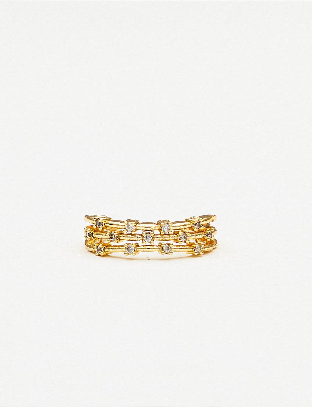 Adjustable Stone Ring Gold Color