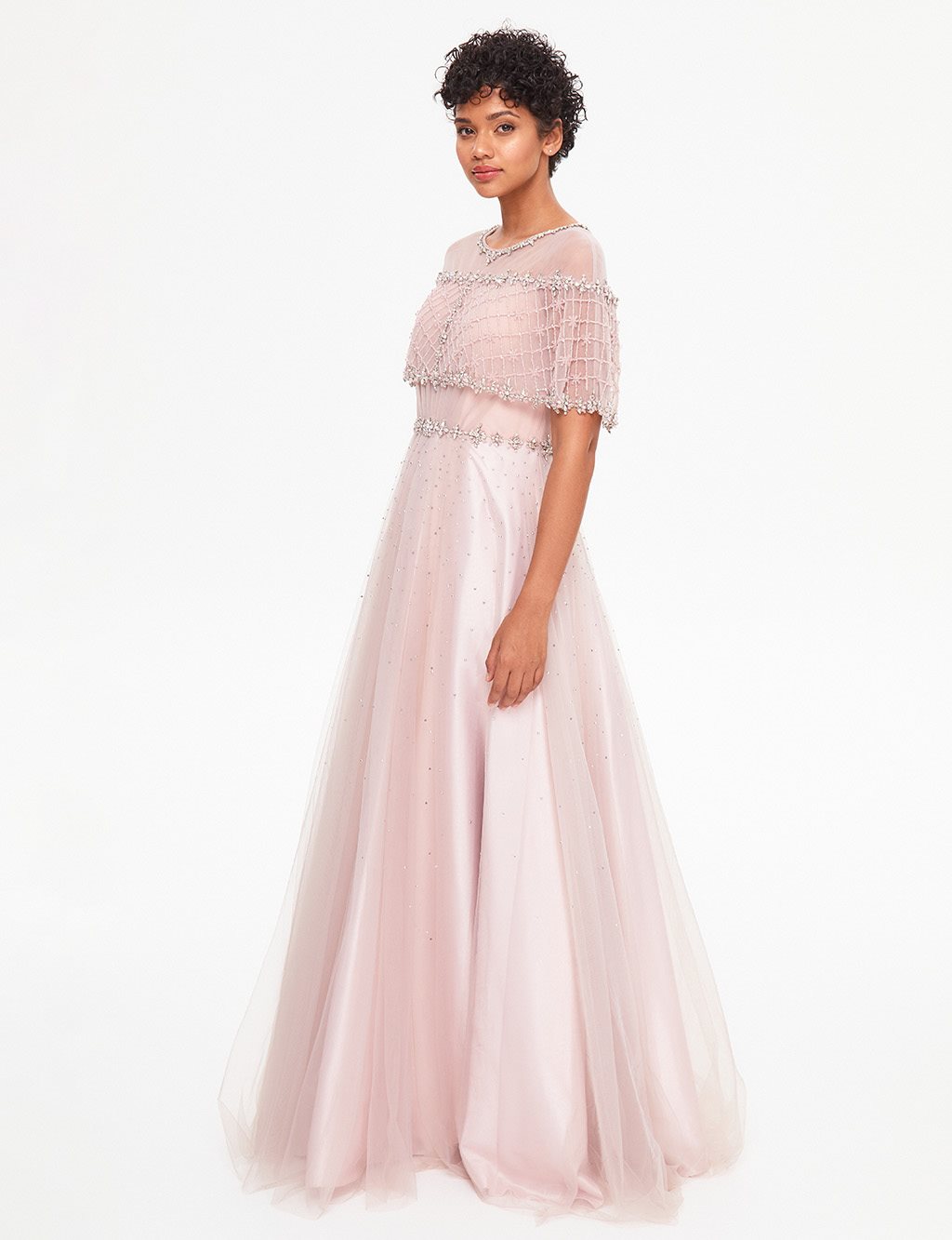 TIARA Tulle Covered Evening Dress Lilac