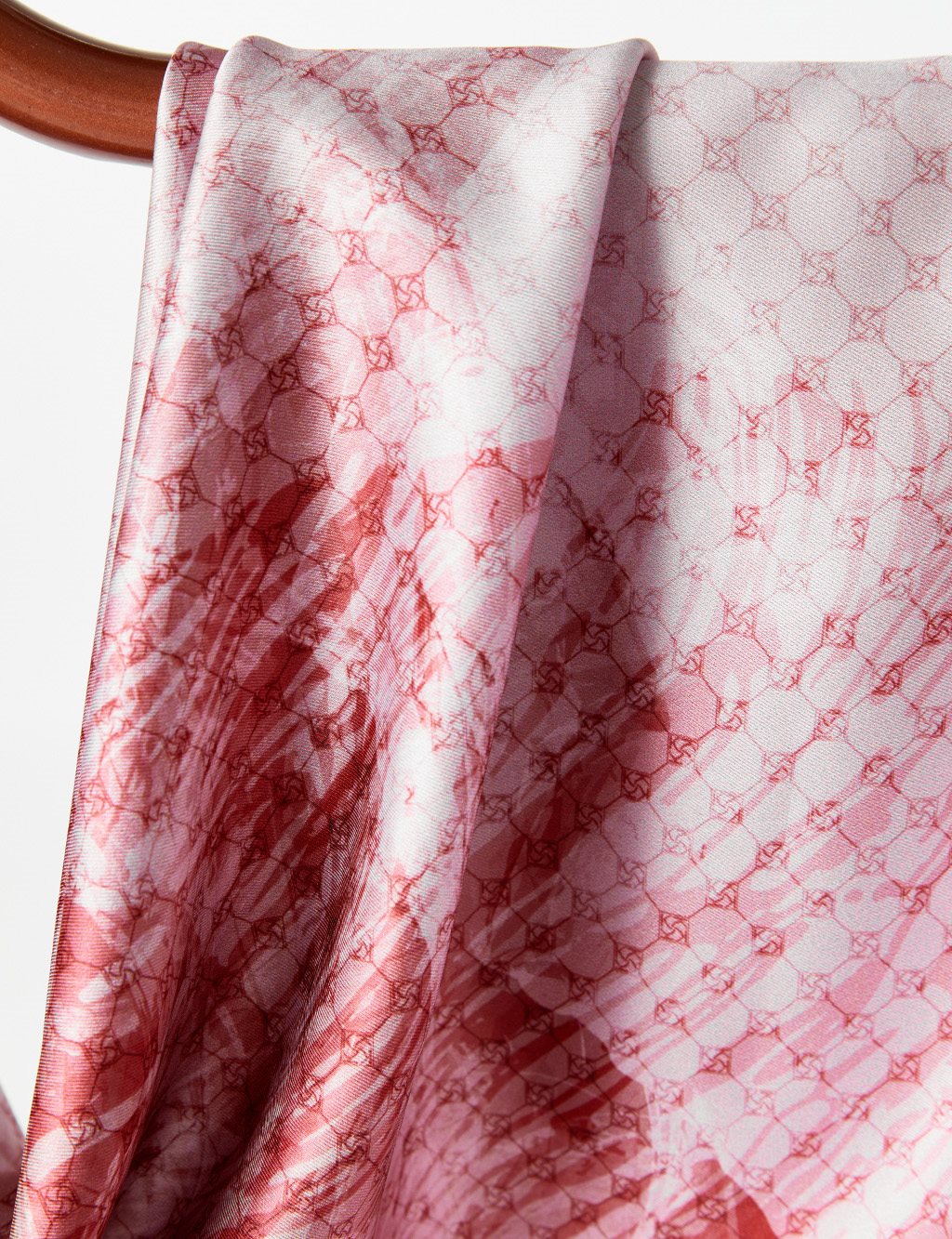 Abstract Pattern Monogram Scarf Dried Rose