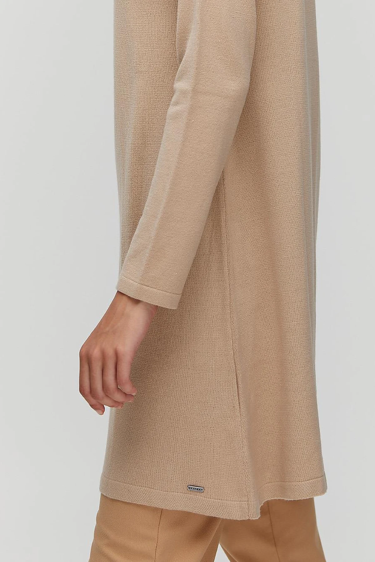 Basic Crew Neck Knit Tunic Stone