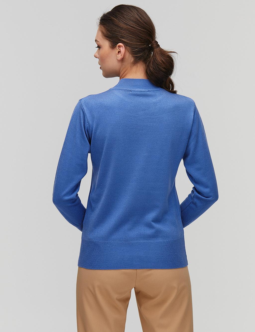 Basic Triko Bluz Açık Mavi